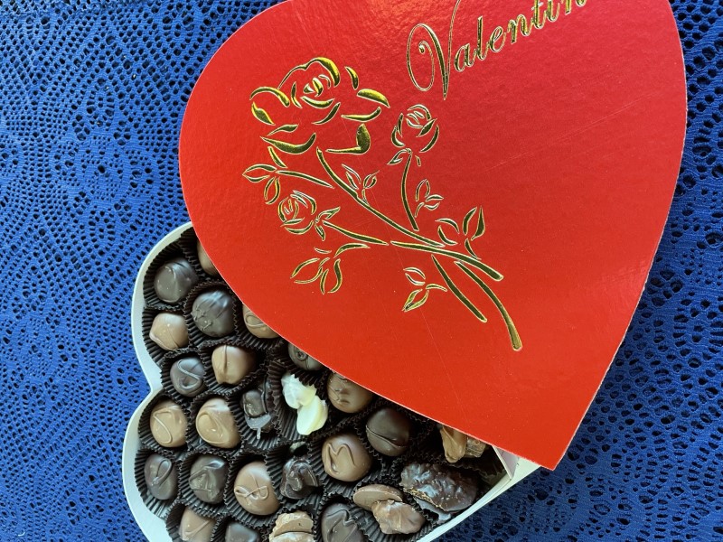 Valentine Chocolates Rose Heart Box